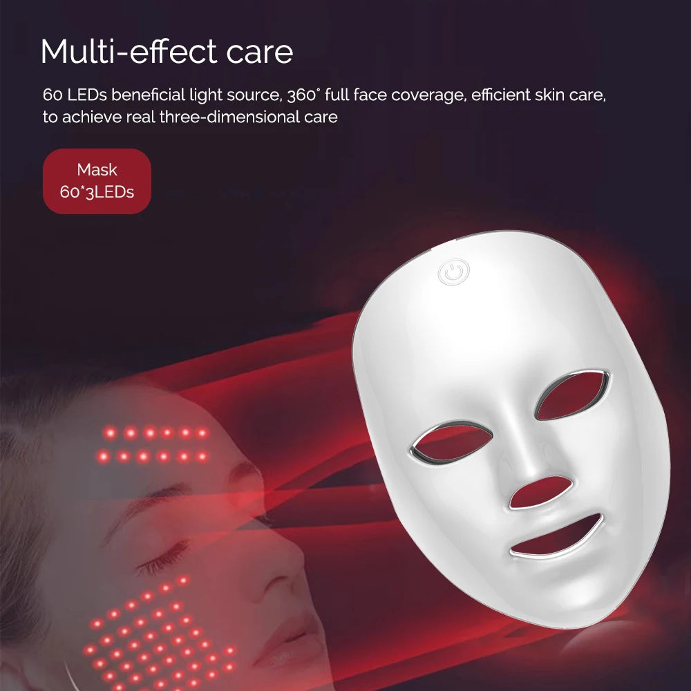 Masque LED Facial 7 Couleurs – Anti-Rides & Rajeunissement