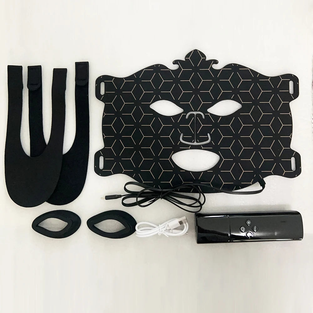 Masque LED Facial 7 Couleurs Silicone – Photon Thérapie Sans Fil