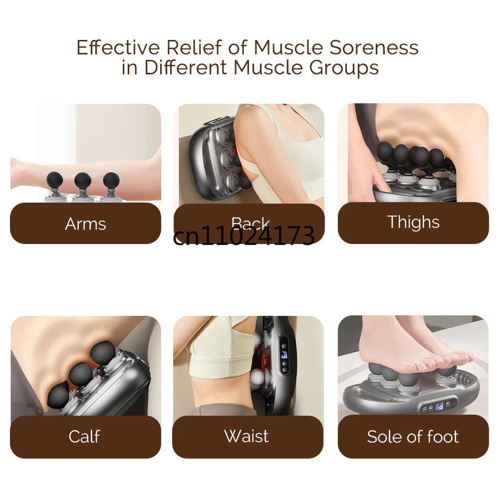 12-Head Fascia Gun High Frequency Vibration Body Massage Gun Back Massager Waist Massager Neck Shoulder Thigh Fascia masajeador