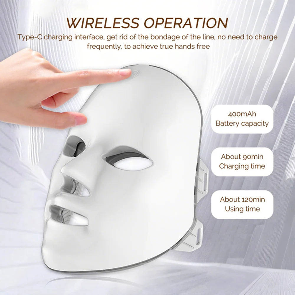 Masque LED Facial 7 Couleurs – Anti-Rides & Rajeunissement