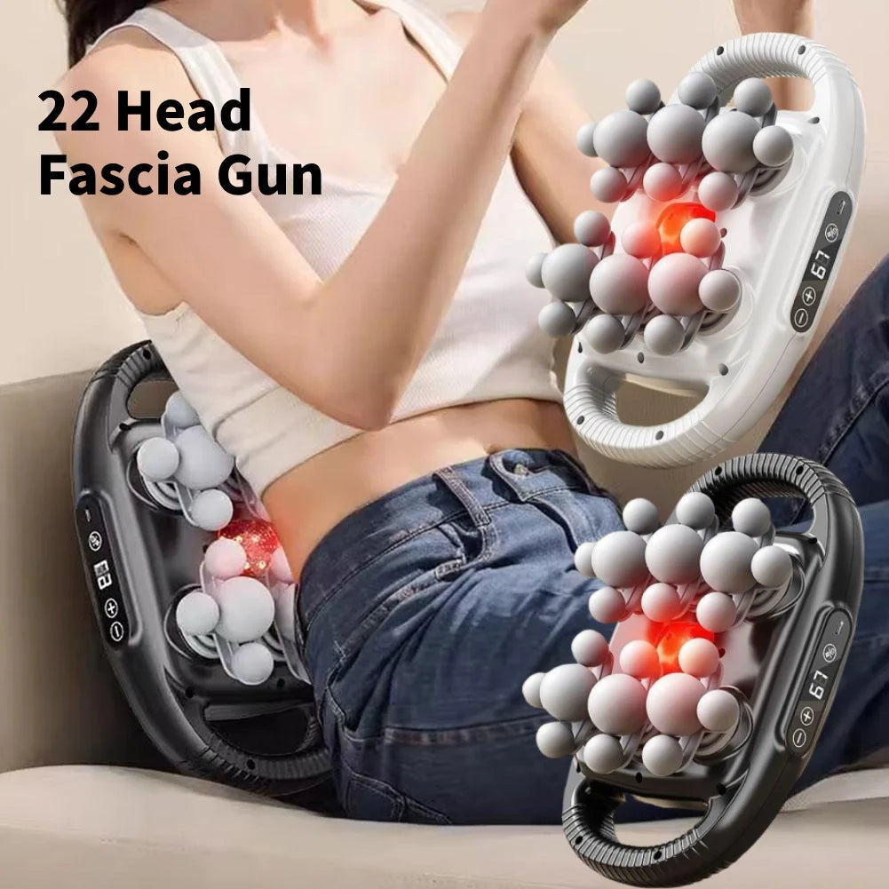 22 Head Electric Massage Gun 9 Speed Levels High Frequency Vibration Deep Muscle Relaxation for Whole Body Use