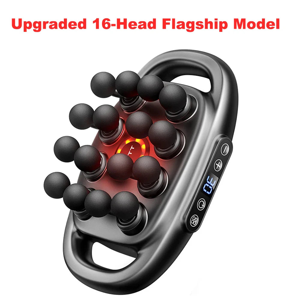 16-Drive 8-Head Massage Gun Set Fascia Gun High Frequency Vibration Muscle Relaxation Efficient Shaping Massage Relieve Fatigue